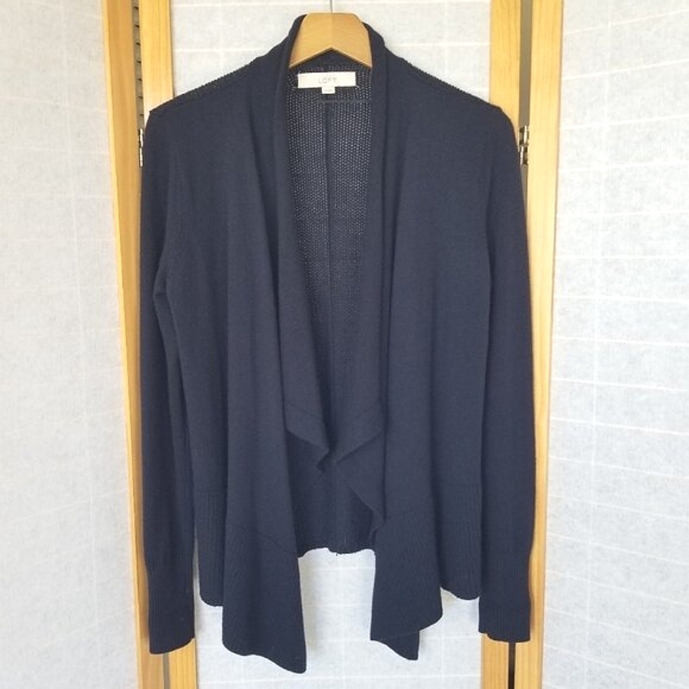 LOFT Black Open Front Cardigan